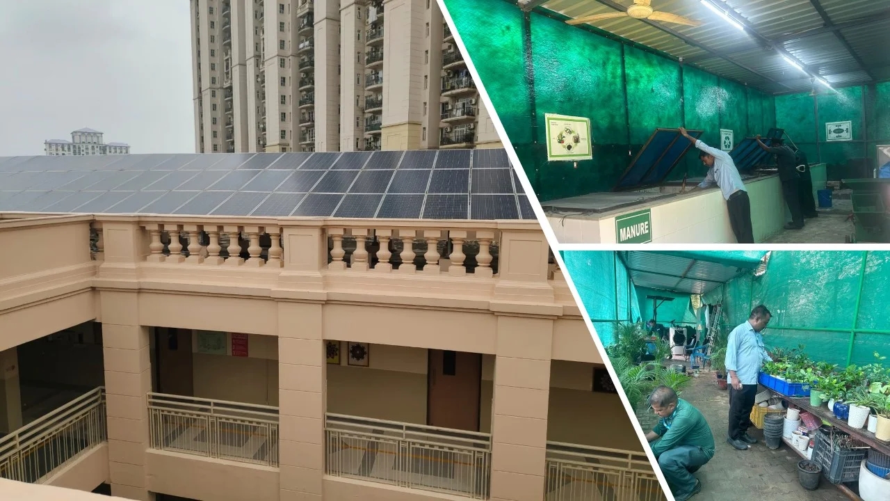 Solar panels and green campus initiatives at The Shri Ram School