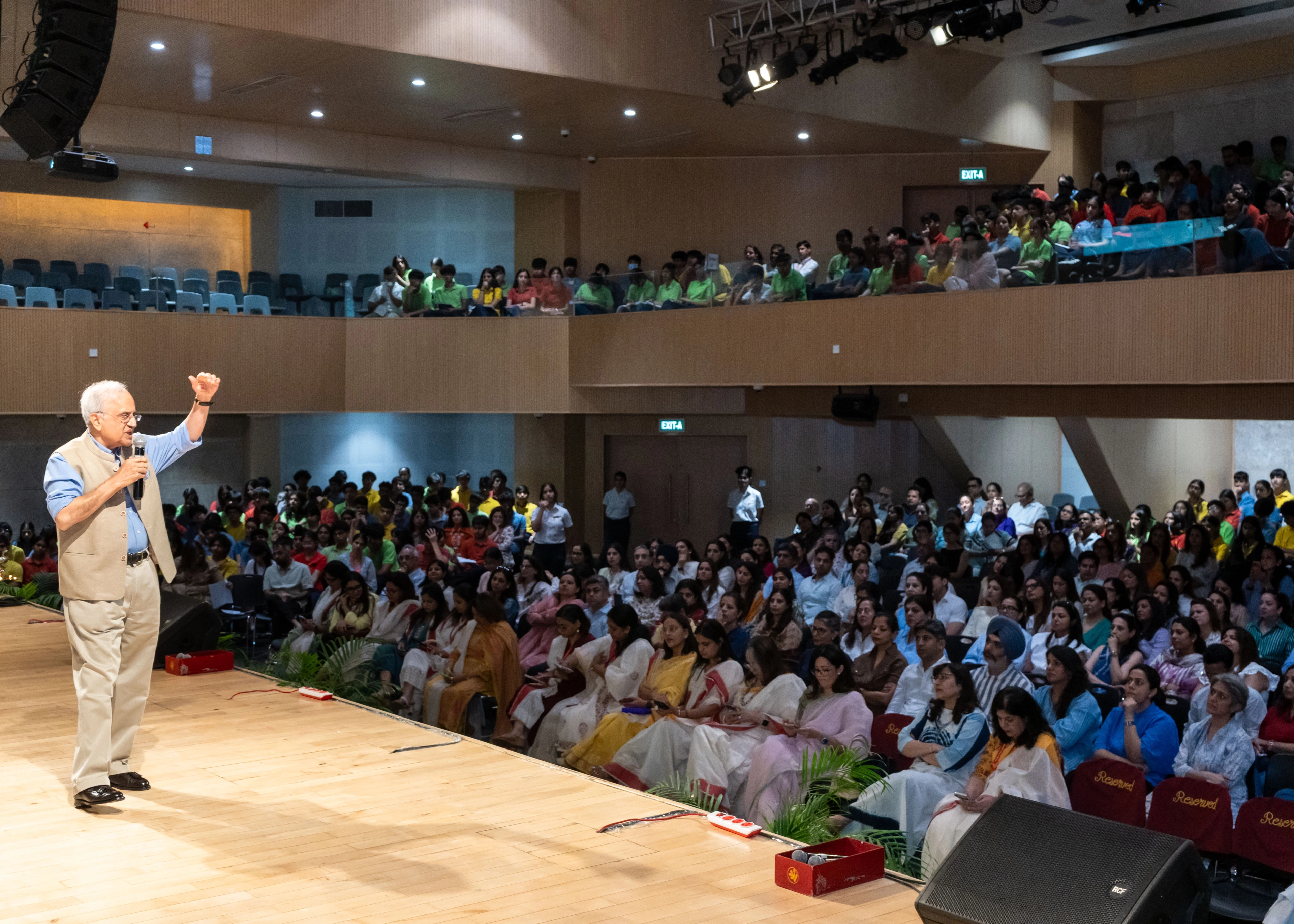 Students performing at an outdoor school event at The Shri Ram School